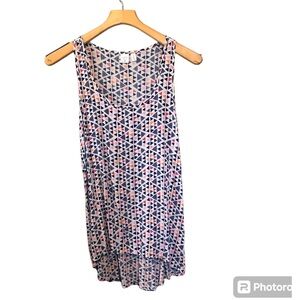 Nordstrom BP Pink Blue Geometric Sleeveless Scoop Neck Tunic Medium